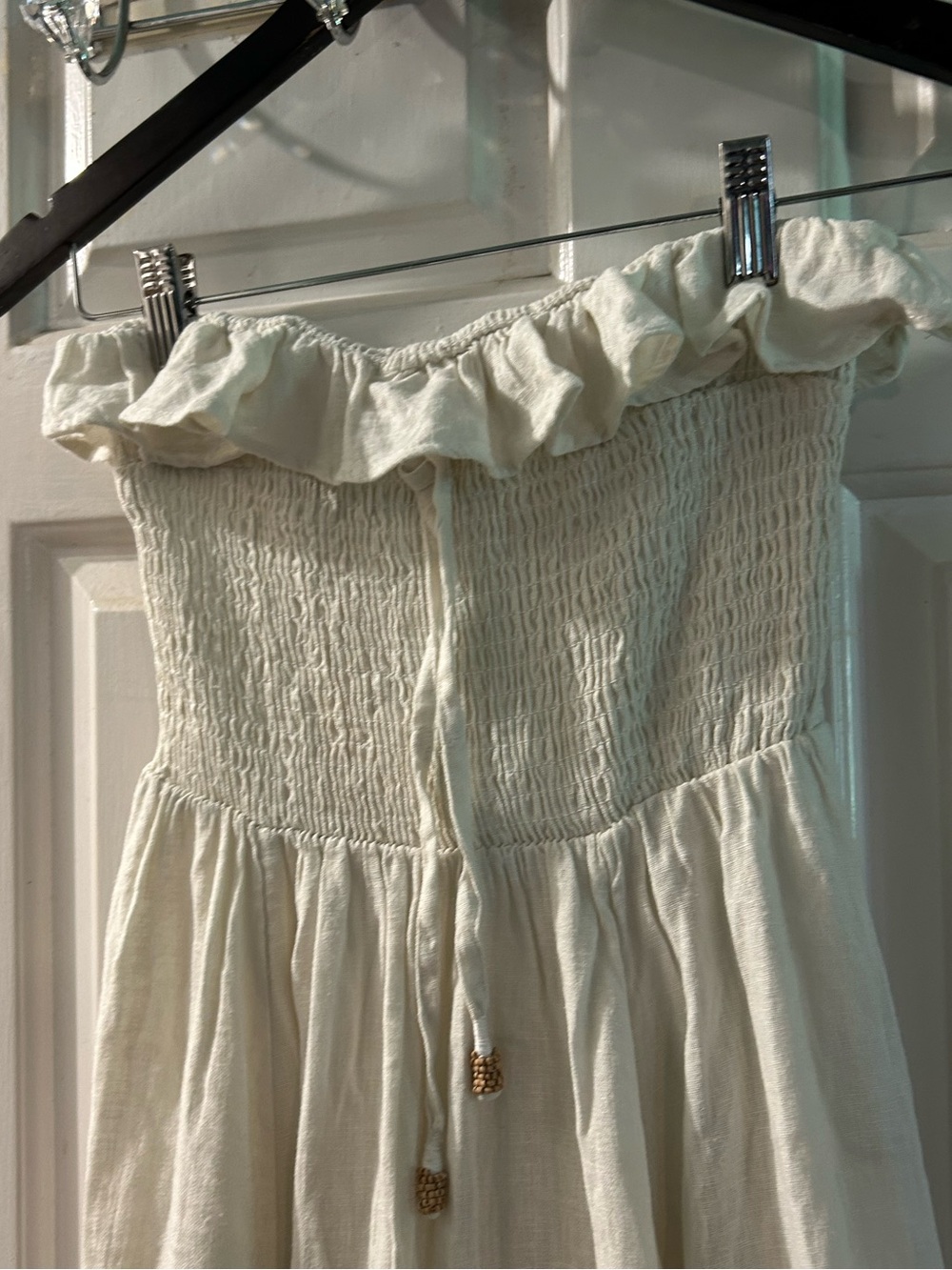 Free People Cream Strapless Smocked Maxi Dress - Picture 2 of 3